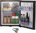 SMETA Mini Fridge with Lock and Key Quiet Lockable No Noise Absorption Mini Medical Refrigerator with Lock 12V/110V Compact Portable DC Locking Fridge for Office Van Storage Dorm, 1.0 Cu.Ft, Black