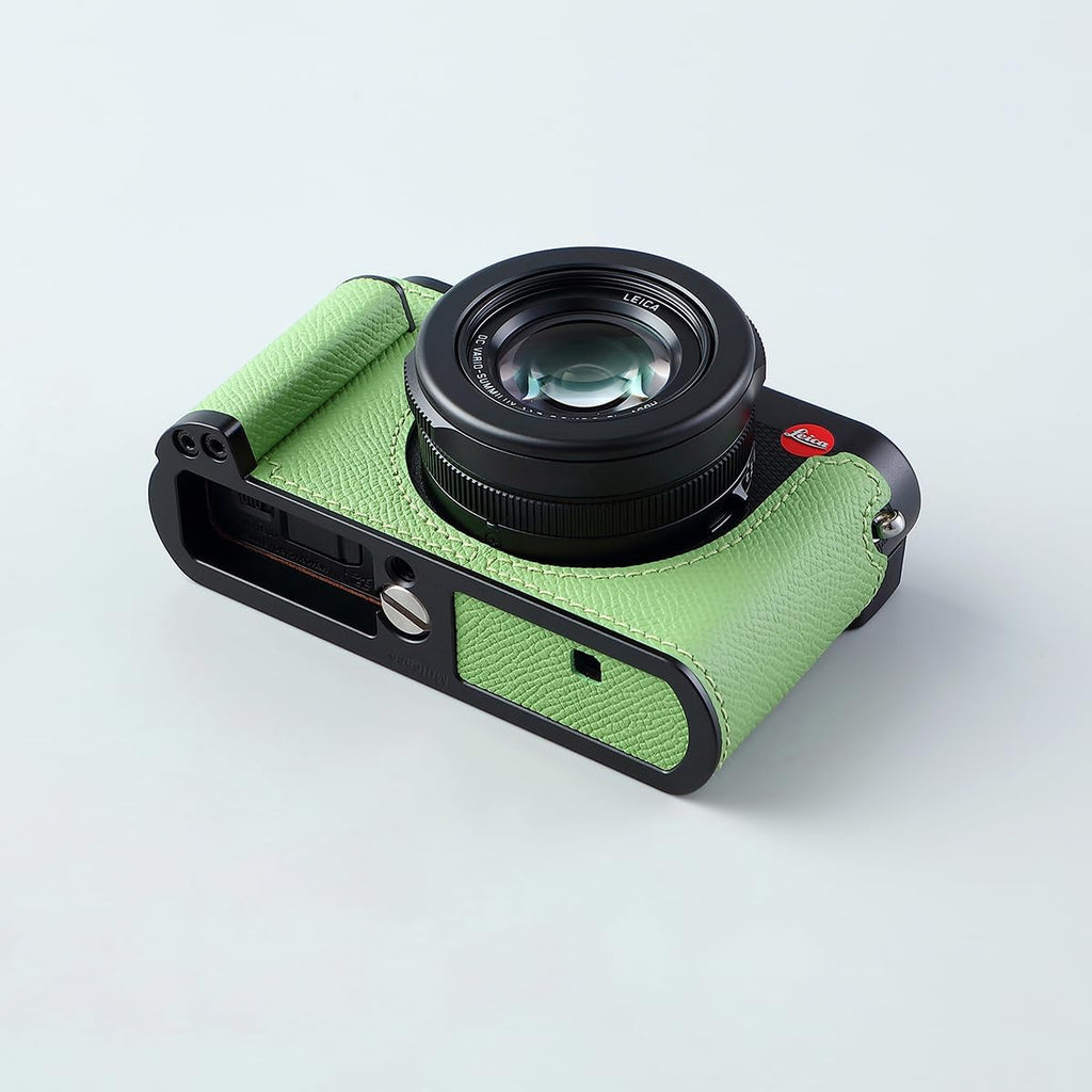 Camera Half Case for Leica D-LUX 8, Vintage Metal Genuine Leather Instant Camera Protective Cases Stylish Portable Shockproof (Green L)