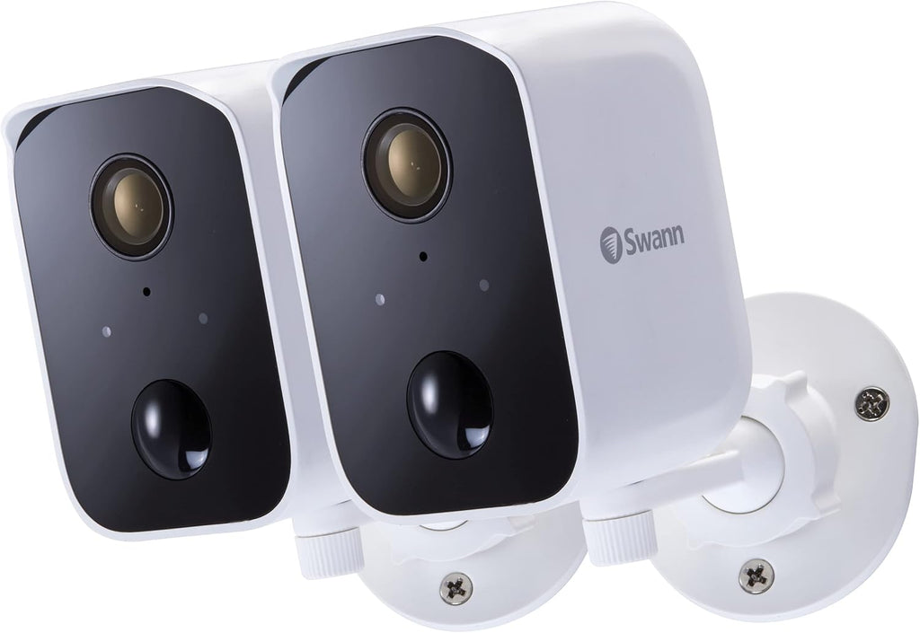 Swann CoreCam Wireless Security Camera, 1080P HD for Indoor/Outdoor Home, 2-Way Talk & Siren, Heat Motion Detection, Night Vision, IP65, 24/7, Local 32GB & Cloud Recording, 2 Pack