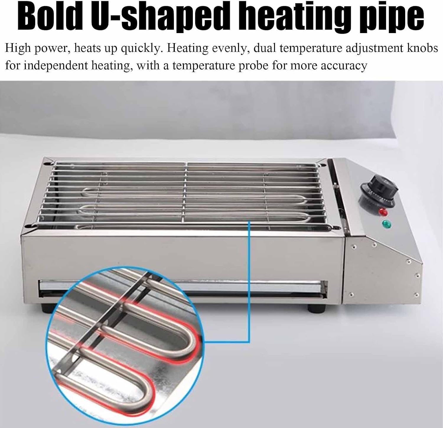 Smokeless Grill,Portable BBQ Grill,Electric Indoor Searing Grill,Electric Smokeless Indoor Grill,for Family Gathering/Party (D280 220V)