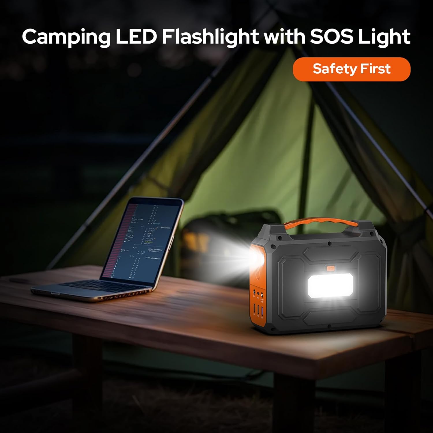 Portable Solar Camping Power Station, 100W 110V Solar Power Bank Battery Generator with Foldable Panel 40W and 120W Power Bank for Laptop Smart Device Home RV Outdoor Adventure Emergency