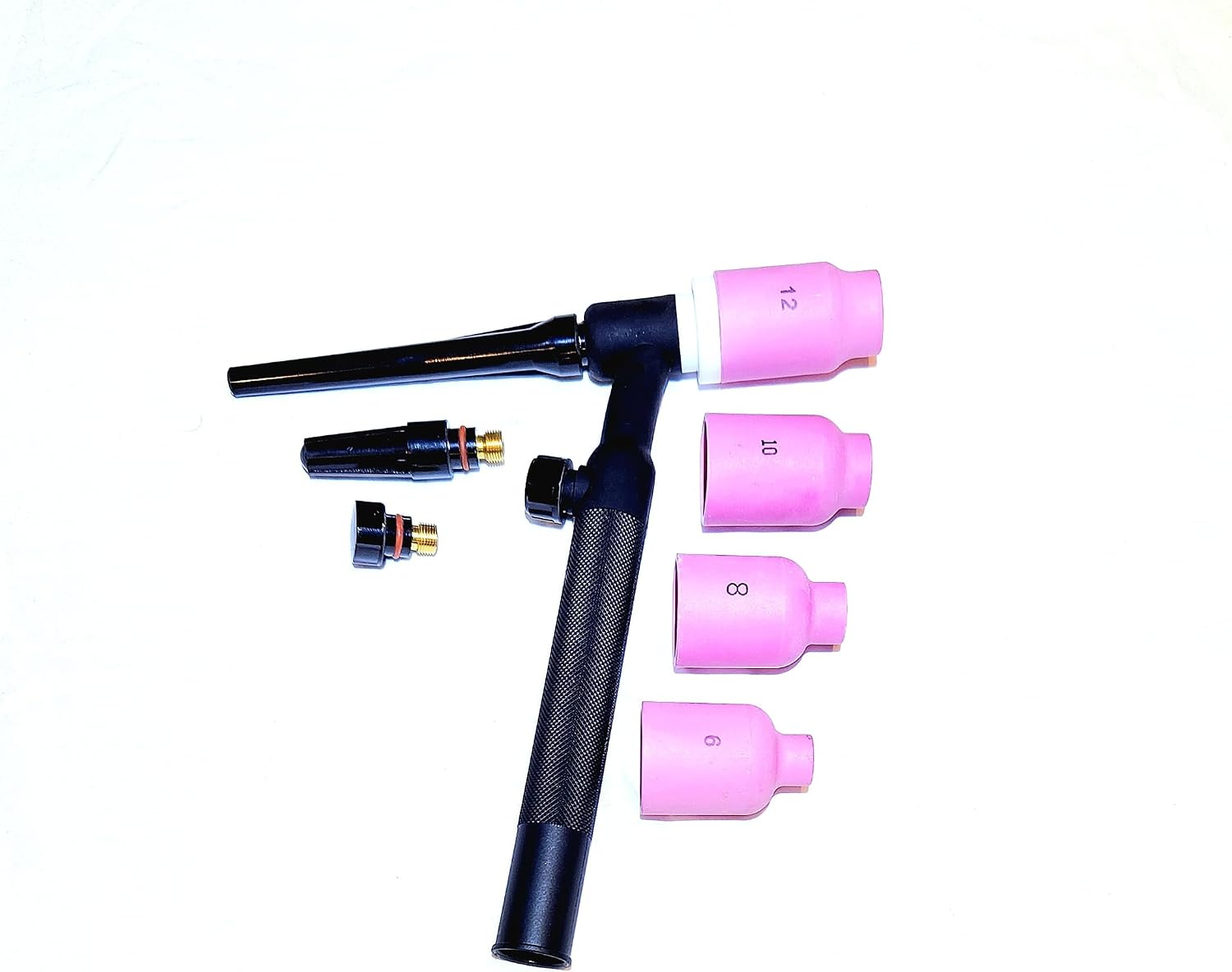 Generic TIG Welding Torch Air Cooled WP-17FV Kit, Flex Valve,150A, 12.5' Super-Flex Power Cable, Jumbo (3.2) ⅛ Gas Lens, Ceramic Cups (3.2) ⅛ Collet, Insulator, Back Caps, 1/8 Tungsten