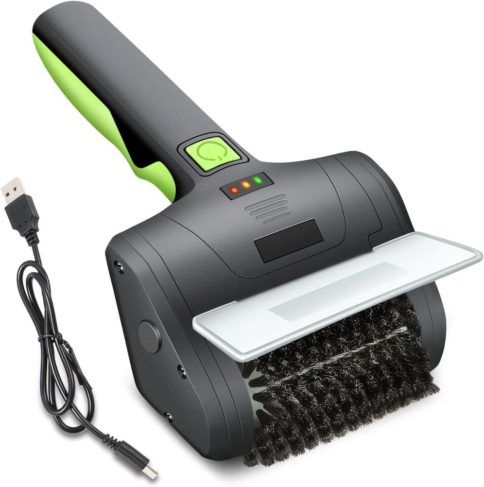 Electric Grill Brush,360°Rotating Brush Head, 304 Removable Brush Head, Cordless & Type-C Rechargeable Grill Cleaning Tool for Outdoor BBQ