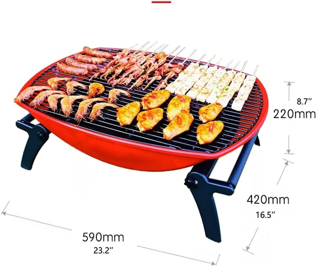 IRYZE Portable Charcoal Grill Charcoal Grill Foldable BBQ Grill for Outdoor Barbecue Grill Campers Barbecue Travel Park Beach BBQ Grill for Outdoor