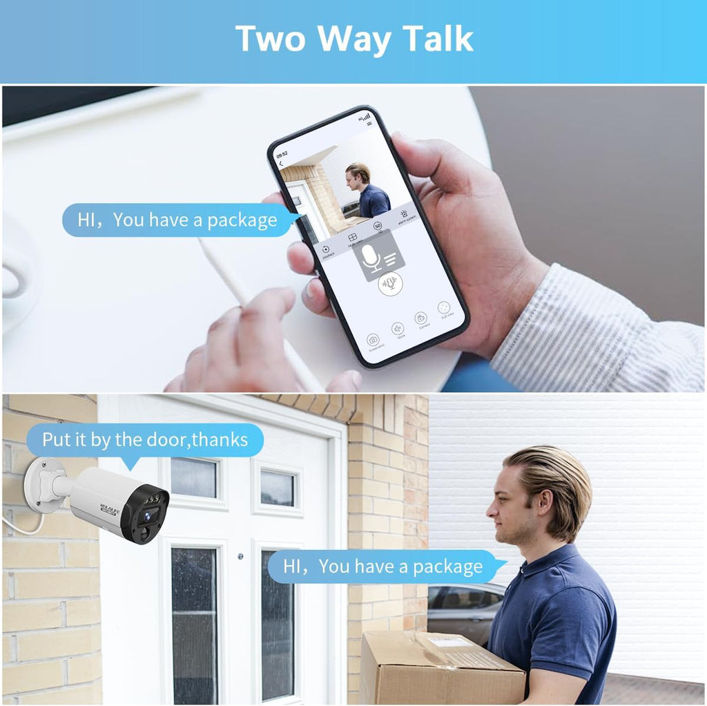 【2-Way Audio & 130° Ultra Wide-Angle】 4K 8MP Outdoor Wired Security Camera System, Wired Home Security Camera System, Home Surveillance DVR Kits