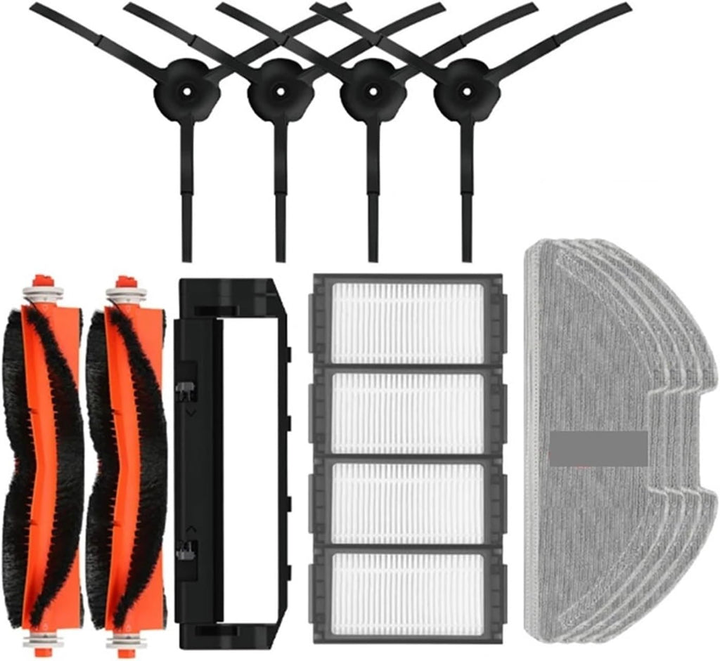 Main/Side Brush Hepa Filter Mop Cloths Main Brush Cover Compatible with XiaoMi Mijia Robot Vacuum-Mop Pro / 2 Pro / MJSTS1 Spare Parts(16pcs)