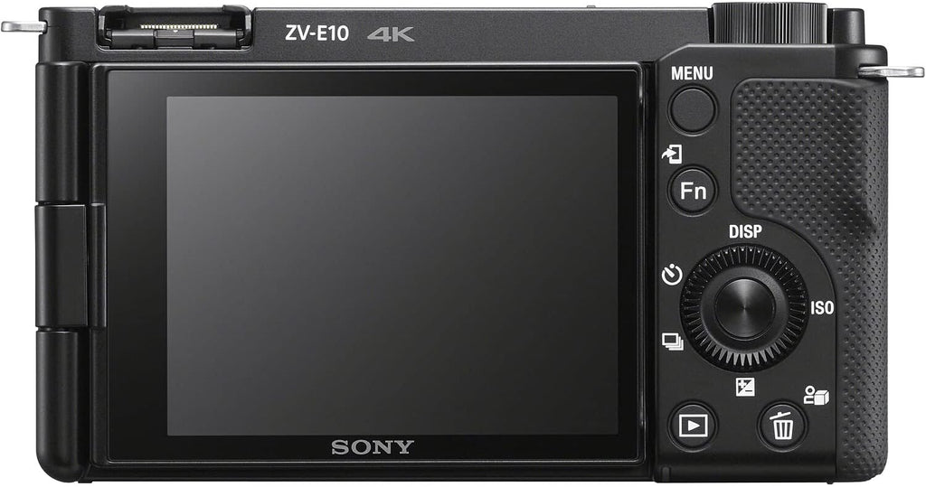 Sony ZV-E10 Mirrorless Camera Kit with 16-50mm II Power Zoom Lens (Black) | APS-C Sensor | Compact Creator Tool + 64GB Card + Bag + Card Reader + HDMI Cable + Flex Tripod + Hand Strap + More
