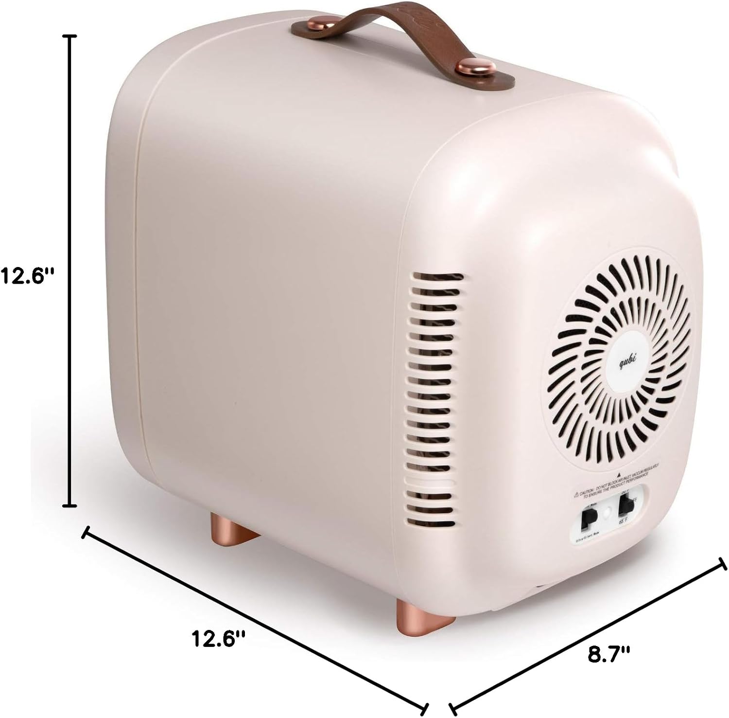 QUBI Mini Fridge, Professional Skincare Fridge, Mini Cosmetics Makeup Fridge, Compact Fridge 5 Liter (Cream White)