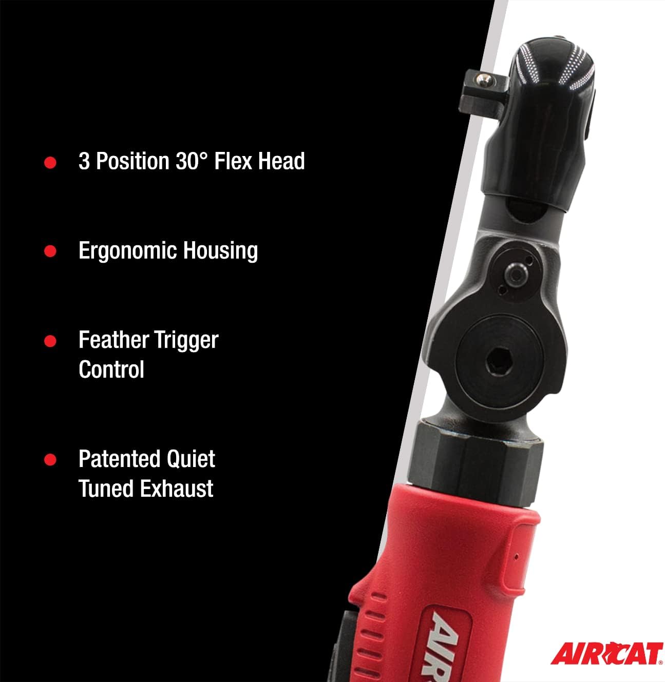 AIRCAT Pneumatic Tools 811: 1/4-Inch Flex Head Ratchet Wrench 240 RPM, 35 ft-lbs Maximum Torque