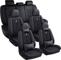 Car Seat Covers 6 Seats for Infiniti QX60 2013-2025, Waterproof Durable Leather Vehicle Cushion Covers, Breathable Full Coverage Seat Protector(Luxury,Black)