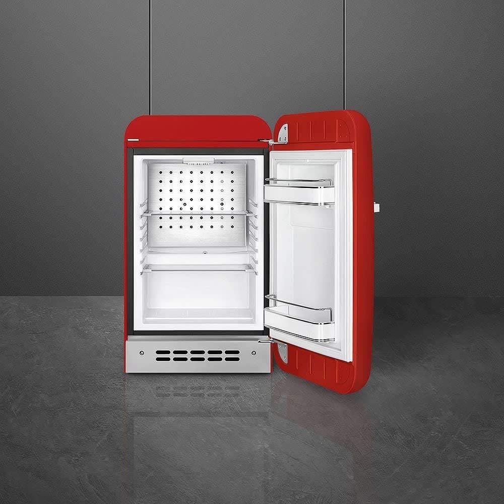 Smeg FAB5 Retro Mini Fridge – 50s Style Compact Small Refrigerator, 1.2 cu ft, Automatic Defrost, LED Lighting, Adjustable Shelves– Made in Italy – Perfect for Home, Dorm, Office, Hotel -Red