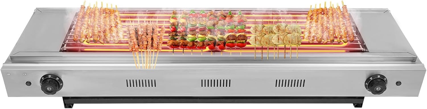 Countertop Barbecue Grill,Electric Barbecue Grill, Electric Griller with Temperature Control,50-300℃/122-572℉,3KW