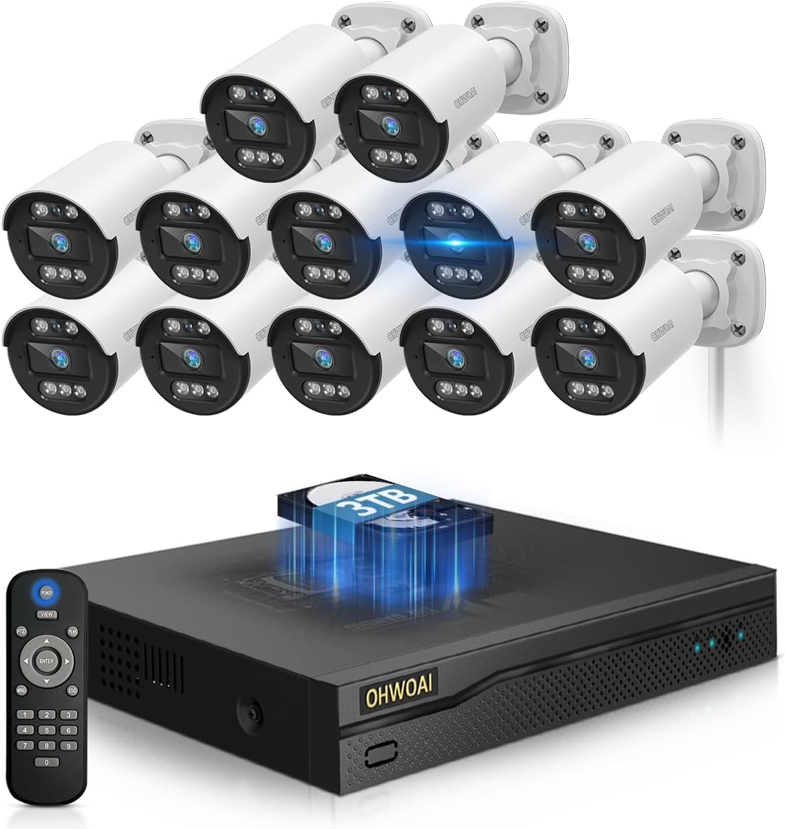 《122°Wide Angle & 80FT Night Vision》Outdoor Wired Security Camera System,CCTV Cameras Outside, Home Video Surveillance DVR Kits