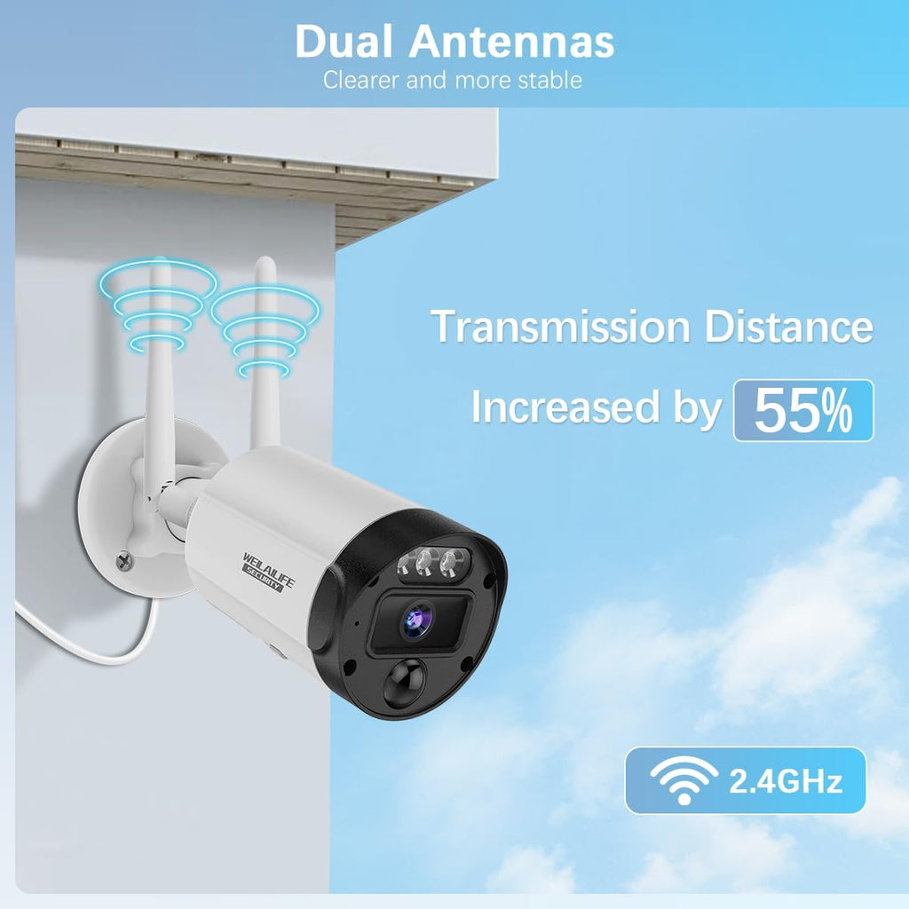 【All-in-One Security System】 5MP Outdoor Wireless Security Camera System, Home WiFi Video Security Cameras Systems, Surveillance DVR Kits