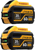 2Packs Replace for DeWalt Flex 20V/60V 12000mAh Lithium Battery Compatible with DCB606 DCB612 DCB606-2 DCB609 DCB609-2 DCB204 DCB205 DCB206 Cordless Power Tools (2PACK 12.0AH)