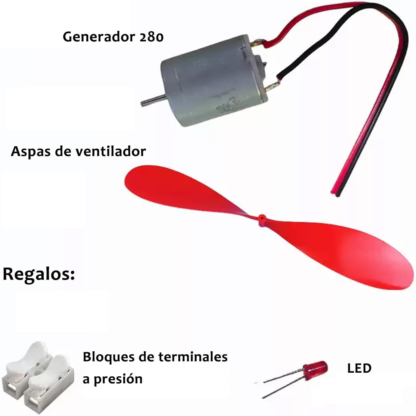 Wind Turbine DIY Generator Kit With Blades & LED Light – Mini Electric Motor Set For Student Science Projects & Physics Experiments(2 pcs)