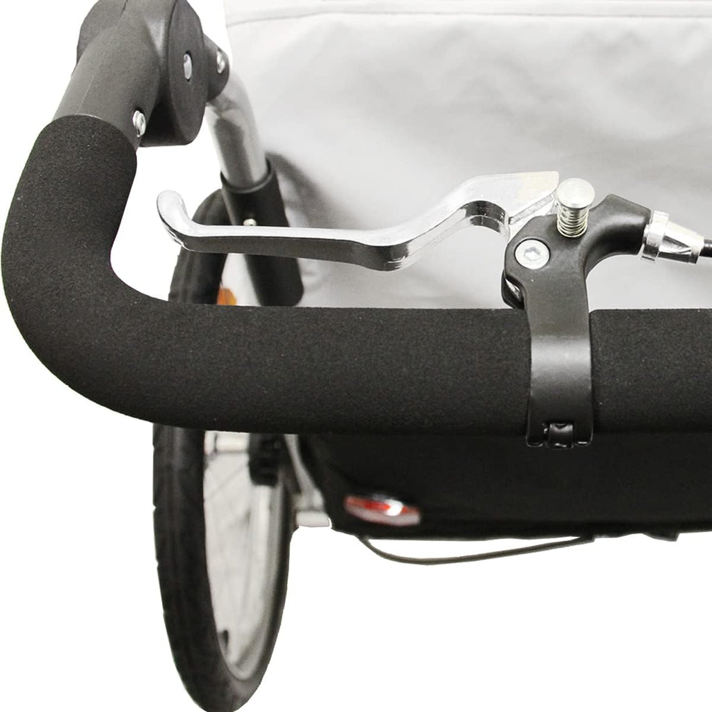 ClevrPlus Deluxe 3-in-1 Double 2 Seat Bicycle Bike Trailer Jogger Stroller for Kids Children | Foldable Collapsible w/Pivot Front Wheel