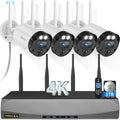 (2026 New) 4K Wireless Security Camera System Outdoor, Long Range +76% WiFi, Dual Antennas Cameras & 4-Antenna NVR, PIR Human Detection, 130° Wide Angle, 2-Way Audio, No Monthly Fee