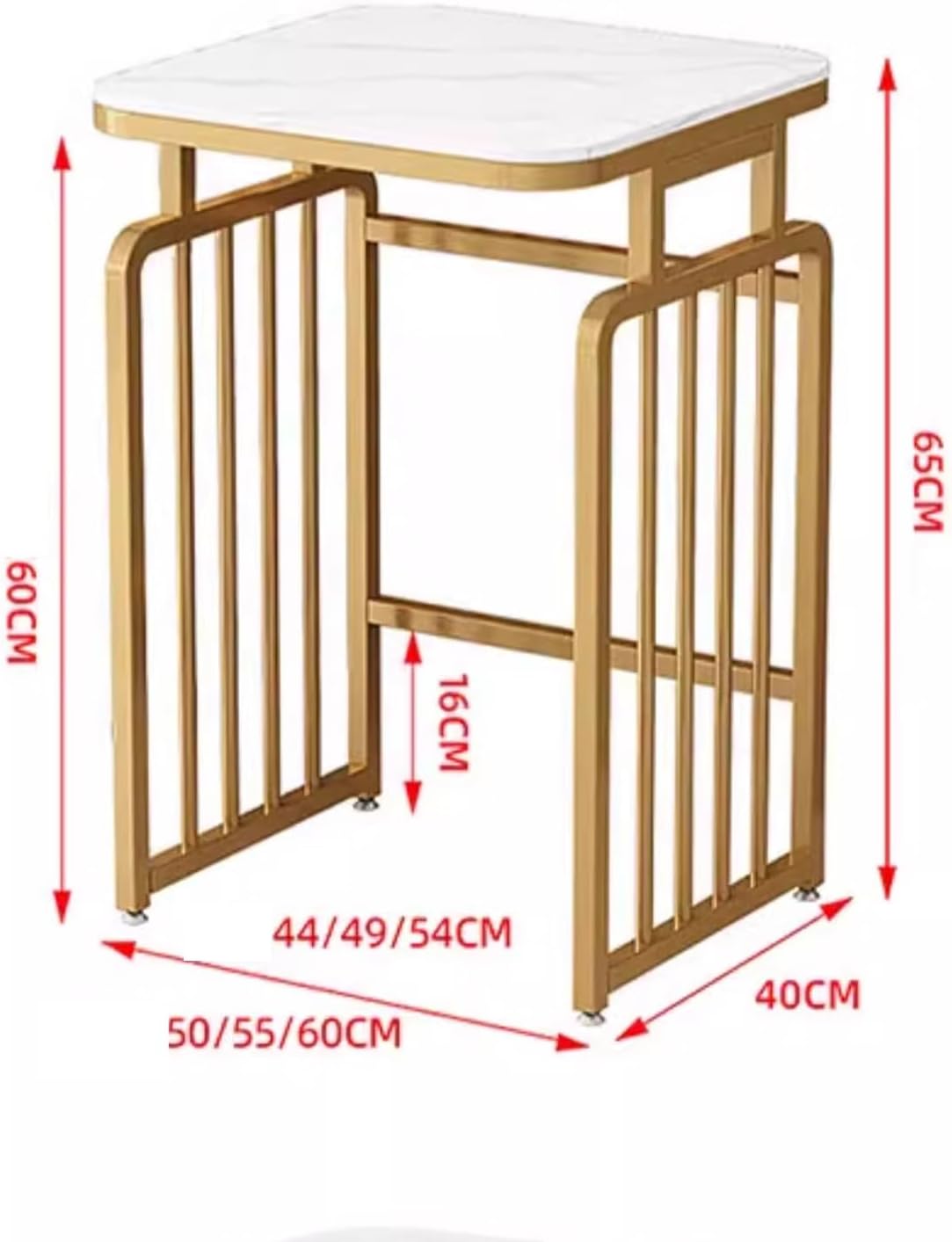 Metal Side Table with Storage, Robot Vacuum and Mop Self Emptying Small Storage Cabinet, Multi-Functional Fish Tank Stand, End Table for Robot Vacuum's Nest House(Gold,60 * 40 * 65cm)