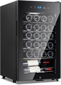 ORYMUSE 24 Bottle Wine Cooler, Freestanding Compressor Wine Fridge with Lock, Slim & Narrow Wine Refrigerator (16.9' W), 41°F–64°F Digital Temperature Control for Red, White & Champagne – Black
