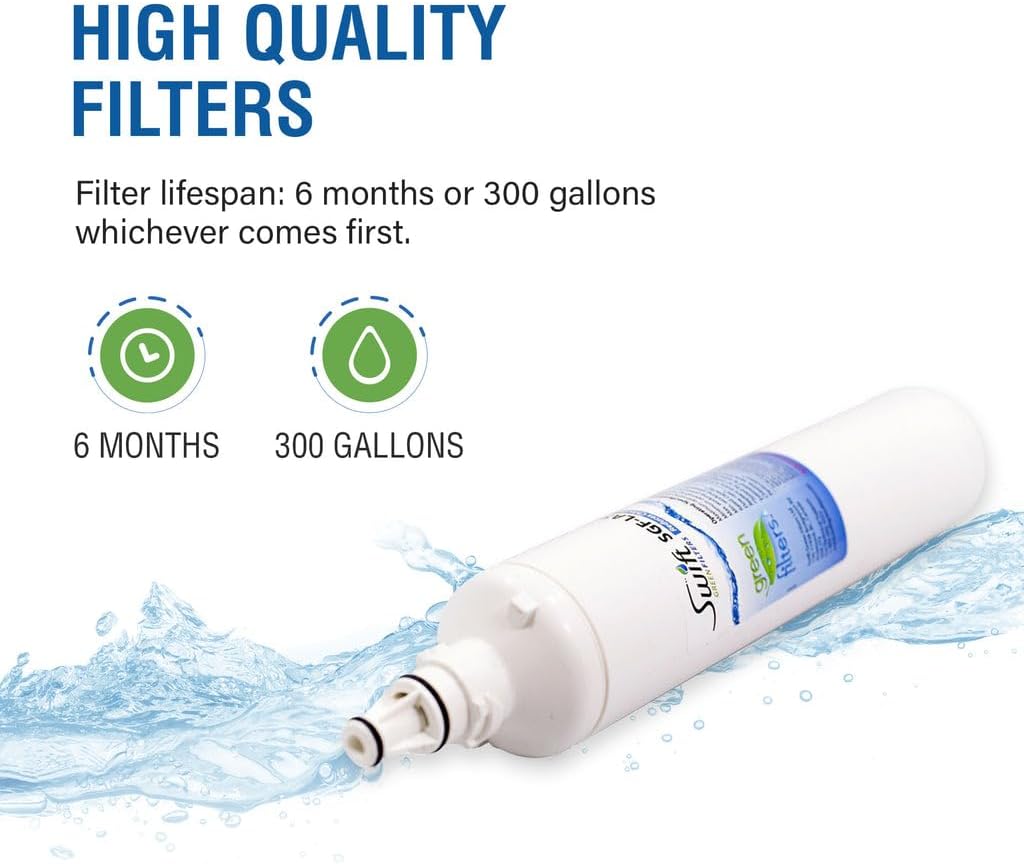 Swift LT600P refrigerator water filter, Replacement for LG LT600P, 5231JA2006A,46-9990 Made in USA 6 Pack