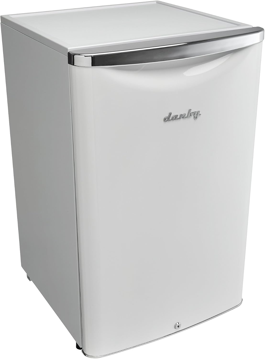Danby DAR044A6PDB 4.4 Cu.Ft. Mini Fridge, Compact Refrigerator For Bedroom, Living Room, Bar, Dorm, Kitchen, Office, E-Star In Pearl White With Lock