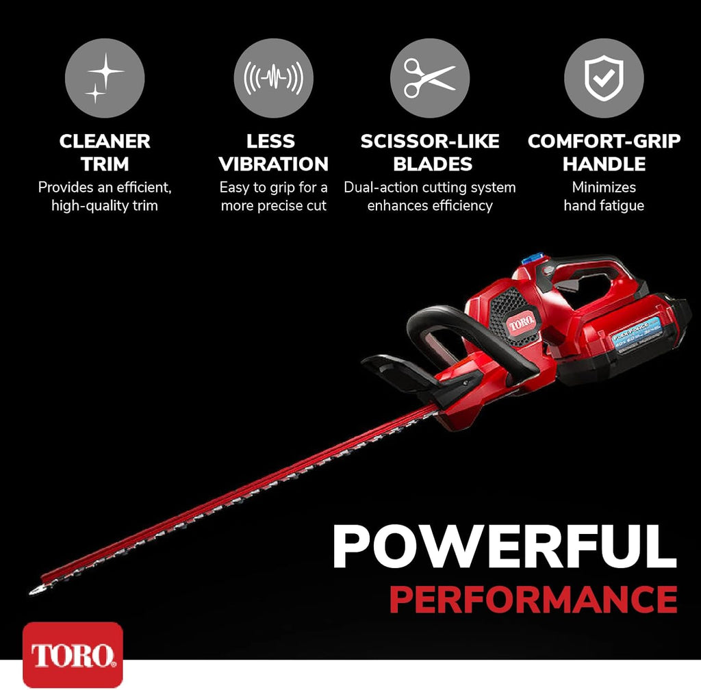Toro Flex Force 60-Volt Max 24-Inch Cordless Hedge Trimmer with 2.5-Ah Battery and Charger