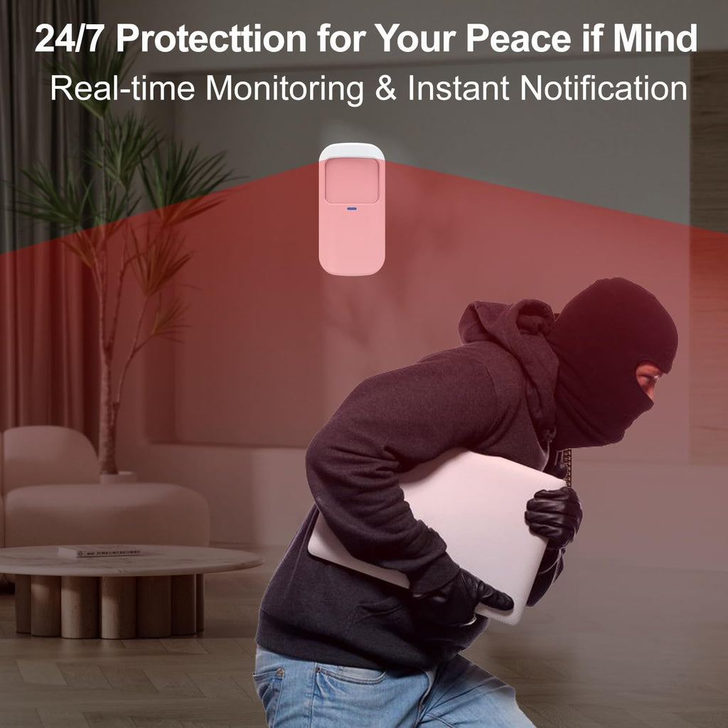 Home Alarm System with Camera, 23 Pieces Wireless WiFi/GSM SMS Home Security System with Motion Detector, 120dB Alarm Siren, Remote Control, Doorbell Button and SOS Button for Villa,Warehouse