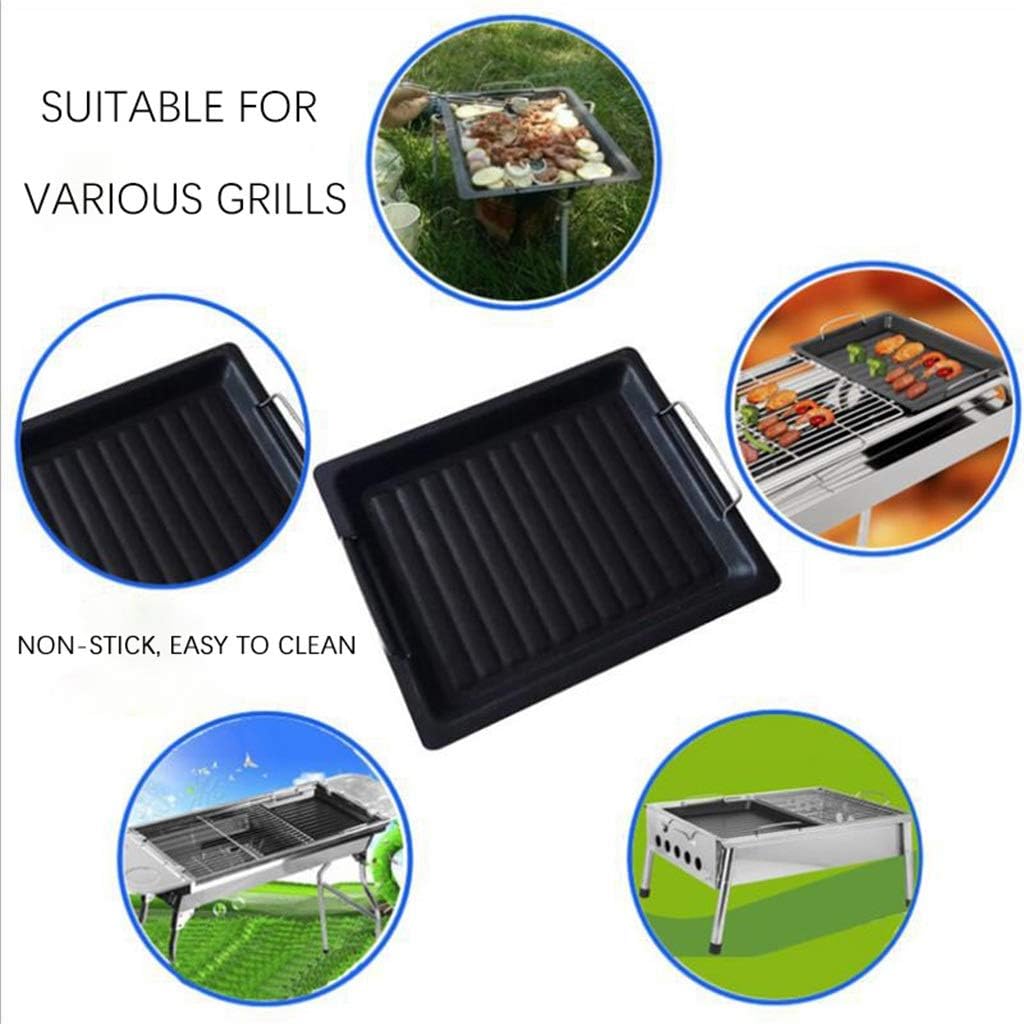 30X25CM BBQ Frying Grill Plate Korean BBQ Frying Pan Non-Stick Grill Plate Kitchen Cooking Easy to Clean Picnic Outdoor Barbecue