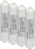 EcoPure EPINL40 Deluxe In-Line Refrigerator Water and Icemaker Filter - Universal, Fits All Major Brand Refrigerators - High Capacity - Built to Last, White (Pack of 4)
