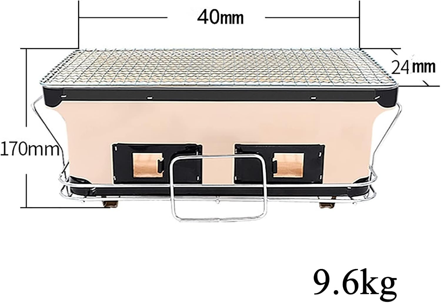 Charcoal Chrome Cooking Grill Internal Grates,Ceramic Clay Charcoal Grill,Using Clay Adjustable Ventilation,High Temperature Resistance,for Outdoor Barbecues
