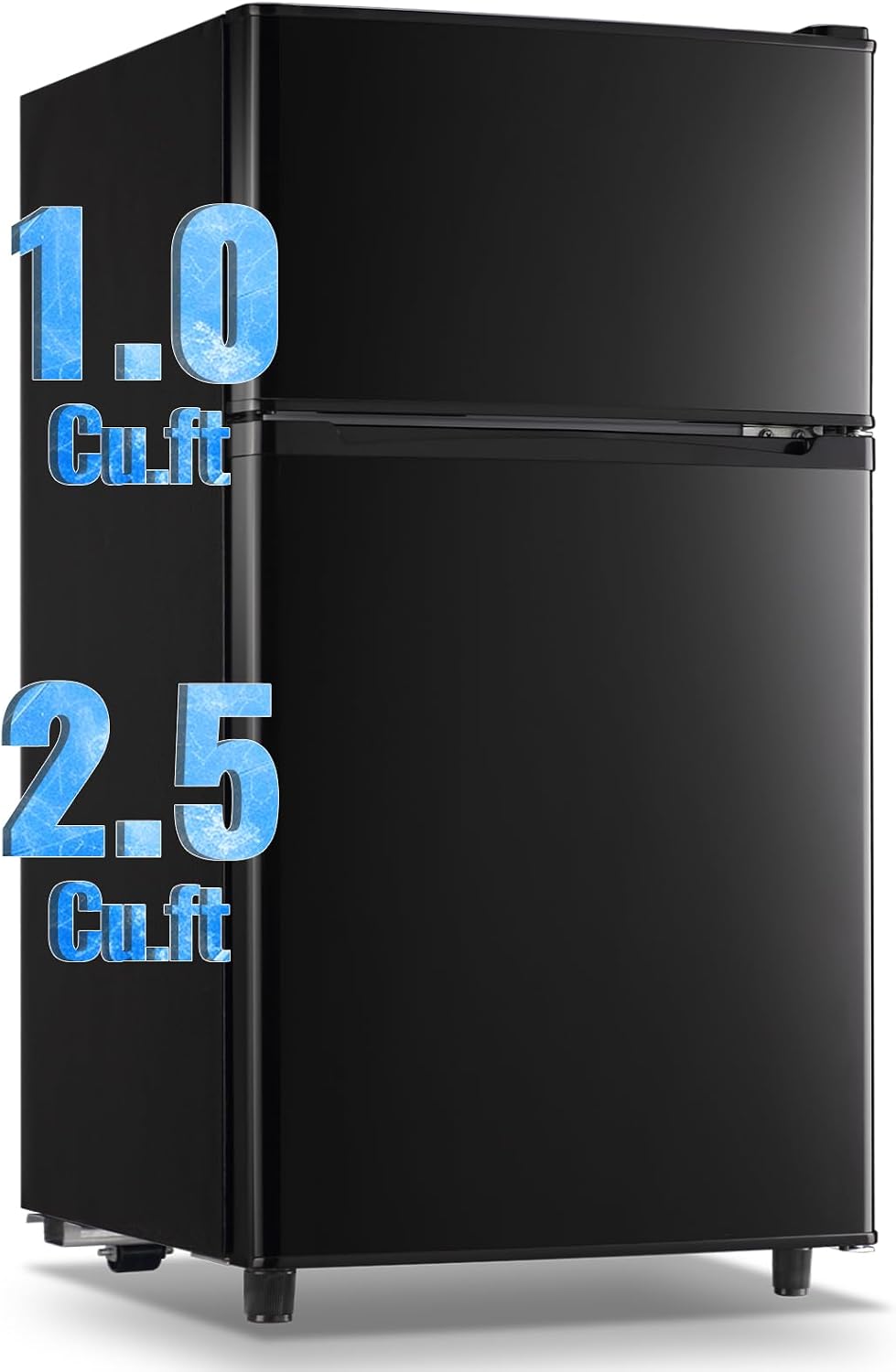 WANAI 3.5 Cu.Ft Mini Fridge Compact Refrigerator with Freezer, 7 Level Adjustable Thermostat Removable Shelves Small Refrigerator for Office Dorm Apartment Matte Black