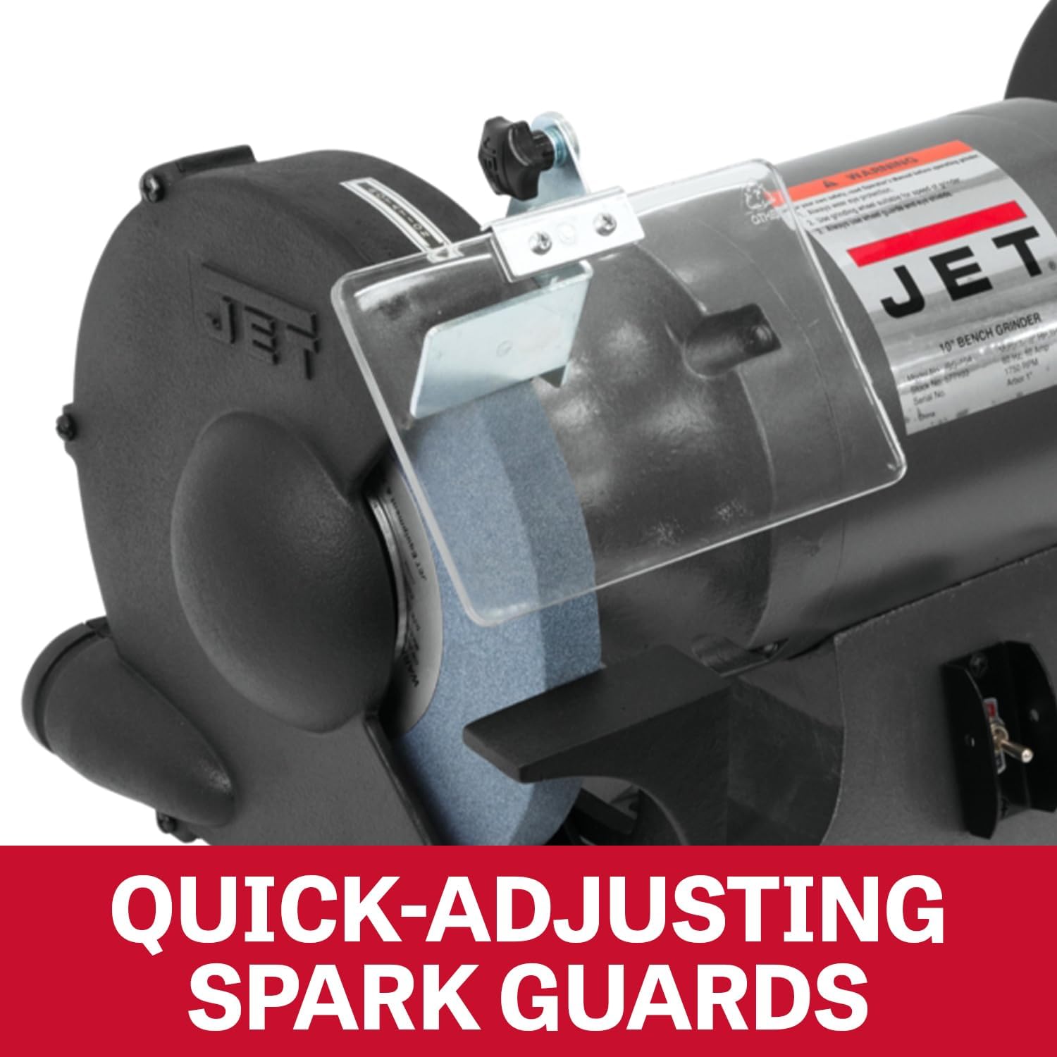 JET 10-Inch Bench Grinder, 1750 RPM, 1 HP, 120V 1Ph (Model JBG-10)