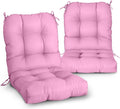 EAGLE PEAK Tufted Outdoor/Indoor Seat/Back Chair Cushions, Set of 2, 42'' x 21'', Pink