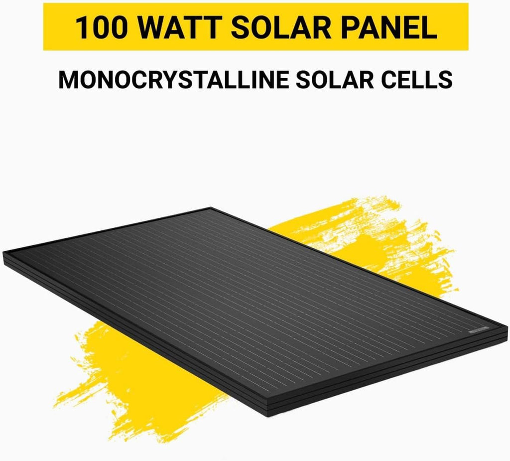 Spartan Power 100 Watt Solar Panel 9 Bus Bar Black Mono Great for RV, Trailer, Camper, Boat, Cabin, Farm, SP-100W (2 Pack)