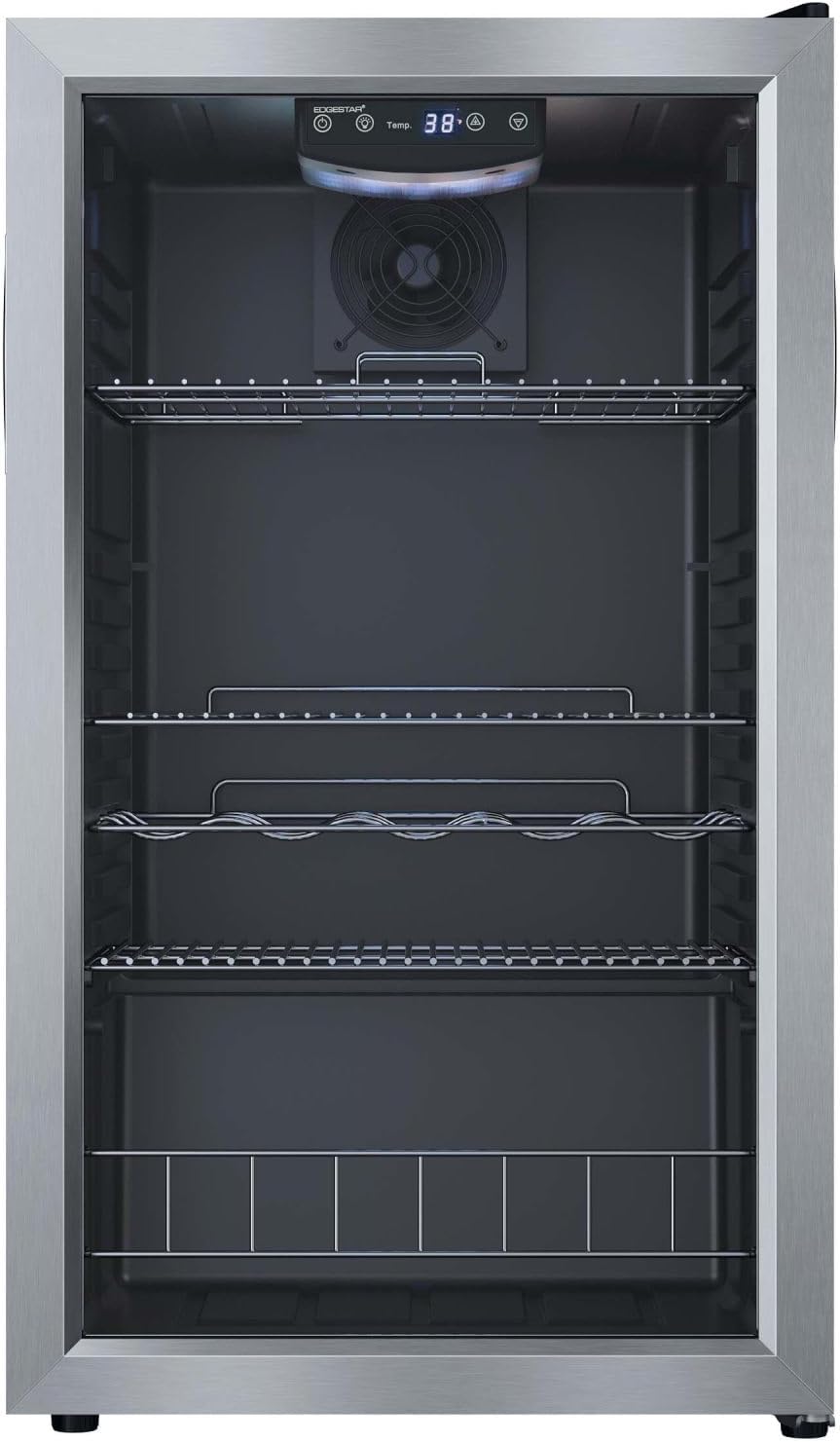 EdgeStar BWC121 19 Inch Wide 105 Can Capacity Extreme Cool Beverage Center - Stainless Steel