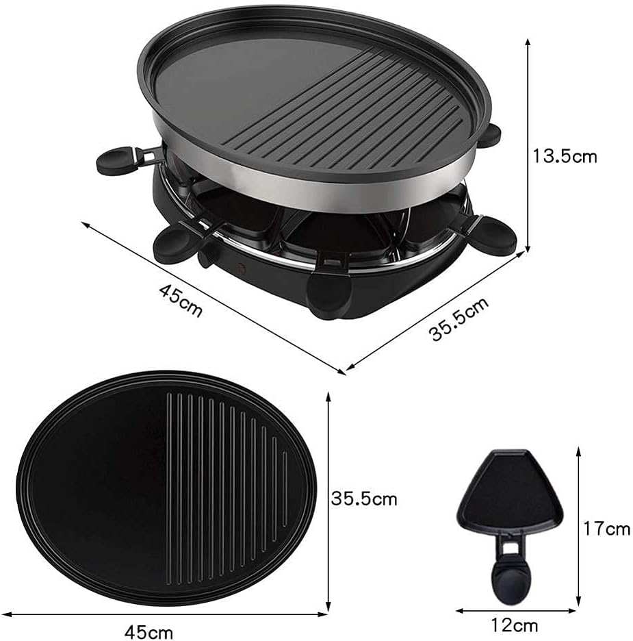 Barbecue Grill Multi-Function Grill Smokeless Indoor Table Electric Grill Korean Style Barbecue Non-Stick Griddle Plate, with 8 Mini Pans, 1500W Adjustable Temperature Co