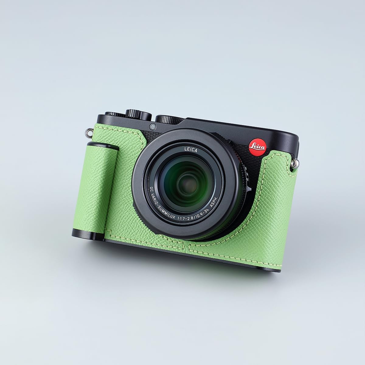 Camera Half Case for Leica D-LUX 8, Vintage Metal Genuine Leather Instant Camera Protective Cases Stylish Portable Shockproof (Green L)