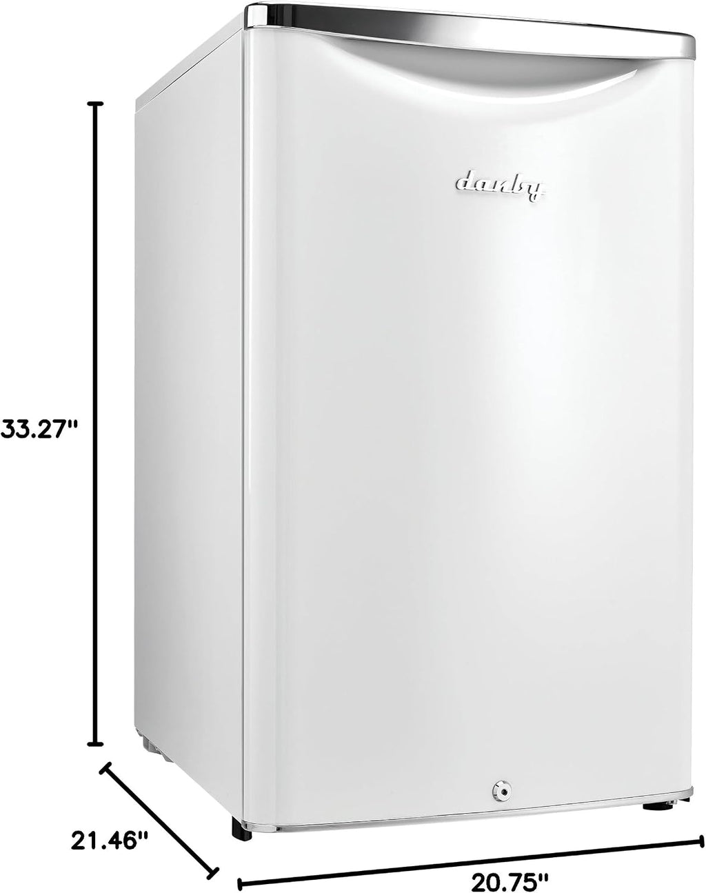 Danby DAR044A6PDB 4.4 Cu.Ft. Mini Fridge, Compact Refrigerator For Bedroom, Living Room, Bar, Dorm, Kitchen, Office, E-Star In Pearl White With Lock