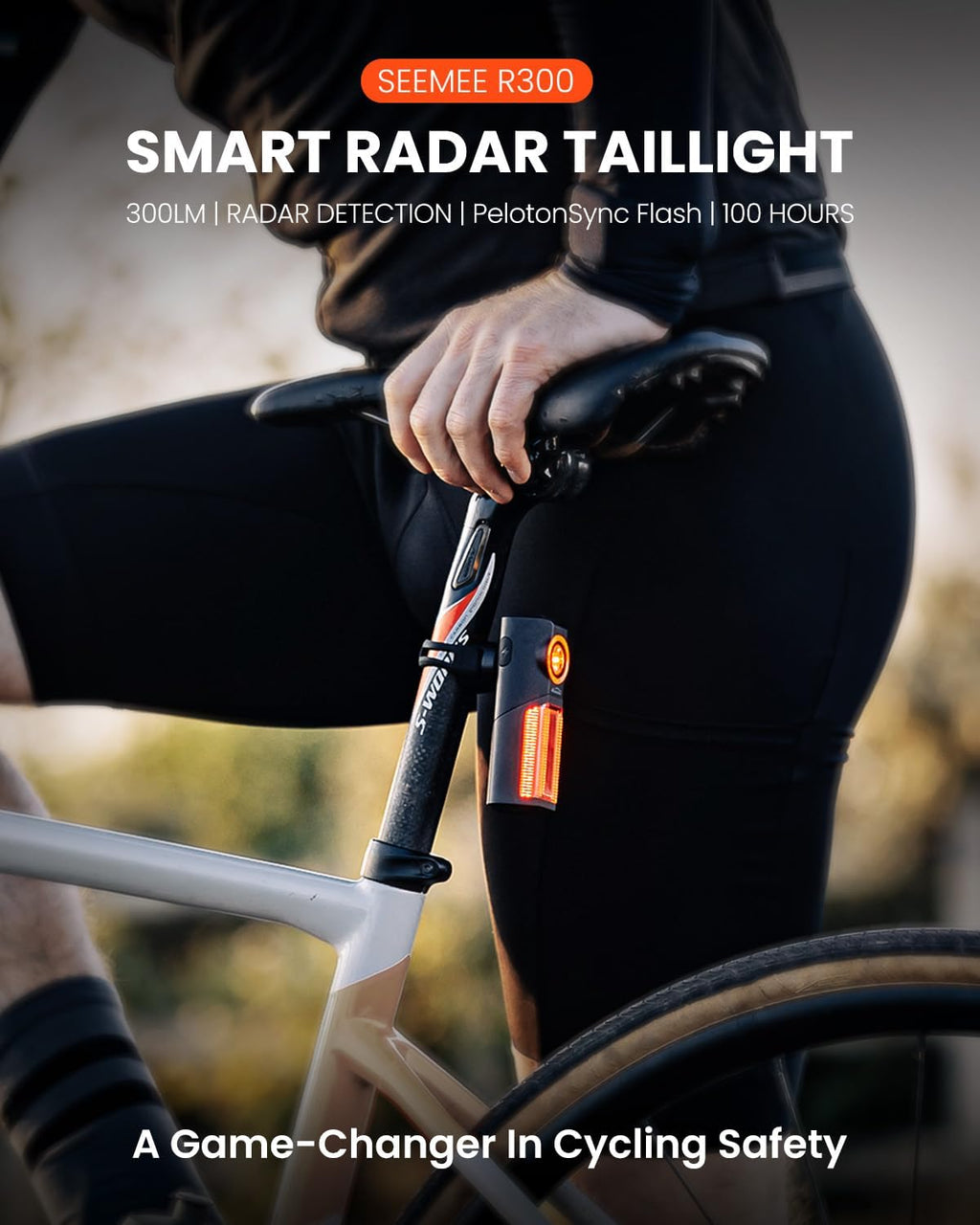MagicShine SEEMEE R300 Bike Radar Tail Light with Smart Rearview Detection,270°Wide Angle Boosts Rider Awareness & Visibility Battery Life 100H,IPX6 Waterproof,ANT+ Compatible with Garmin/Wahoo
