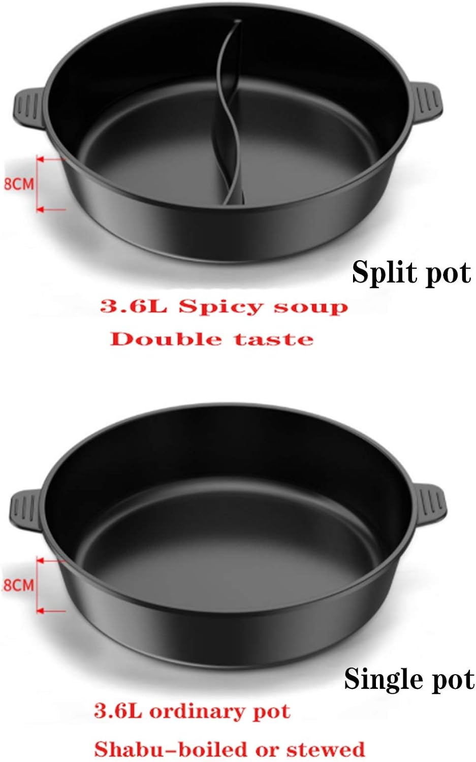 Multifunctional Non-Stick Korean BBQ Smokeless - Korean Hot Pot With Divider Shabu Pot - Separate Dual Temperature Control