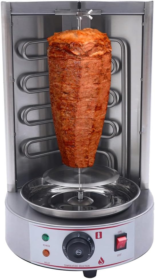 Electric Doner Kebab Machine Commercial Shawarma Grill Machine, 3000W Gyro Grill Vertical Shawarma Rotisserie, Automatic Rotating Broiler 122-572℉ Temp Control for Restaurant, Family Party