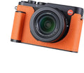 Camera Half Case for Leica D-LUX 8, Vintage Metal Genuine Leather Instant Camera Protective Cases Stylish Portable Shockproof (BY)