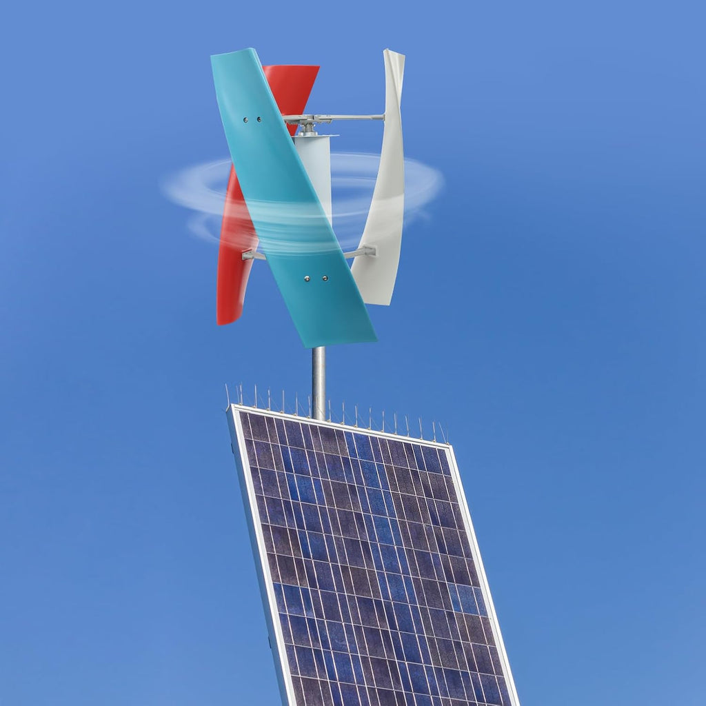 100W Vertical Wind Generator, 24V Output Wind Turbine with Controller, Aerodynamic Design, 3 Blades, Auto Windward Adjustment, Ideal for Boats, Gazebos and Mobile Homes (24V)