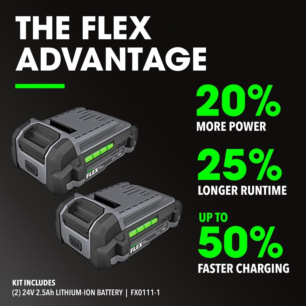 FLEX 24V Brushless Cordless 2-Tool Combo Kit: Drywall Screw Gun and Cut Out Tool with (2) 2.5Ah Lithium Battery and 160W Fast Charger - FXM203-2AA