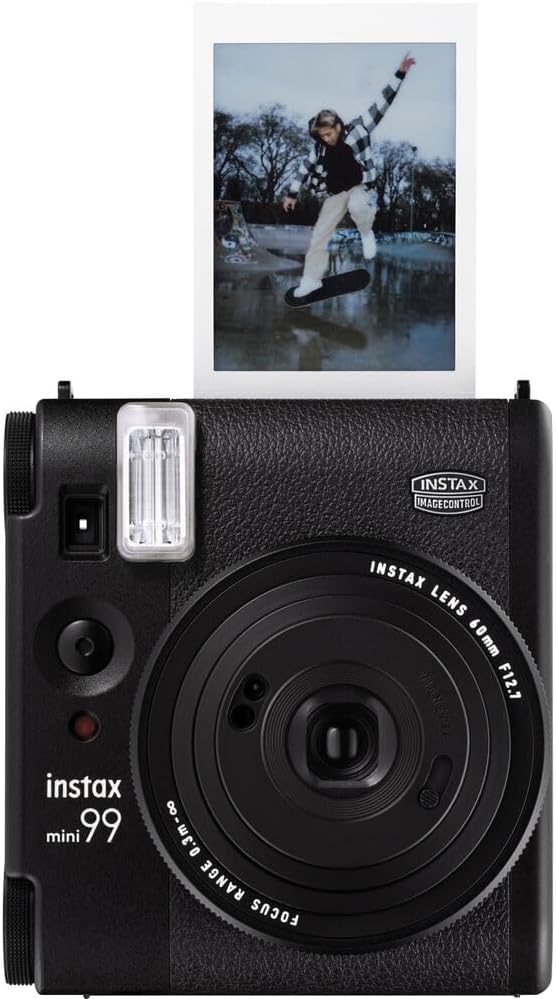 Fujifilm Instax Mini 99 Instant Camera Bundle with Fuji Instax Mini Instant Film Value Pack (40 Sheets) + Vintage Style Compatible Carrying Case - Black+ Photo Album – 64 Pockets + More
