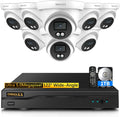 OOSSXX (2026 New) 5MP Wired Security Camera System, 8CH DVR with 1TB Hard Drive, 8 CCTV Cameras, AI Human Detection, 122° Wide Angle, 65ft Night Vision, IP67 Waterproof, Free App, No Monthly Fee