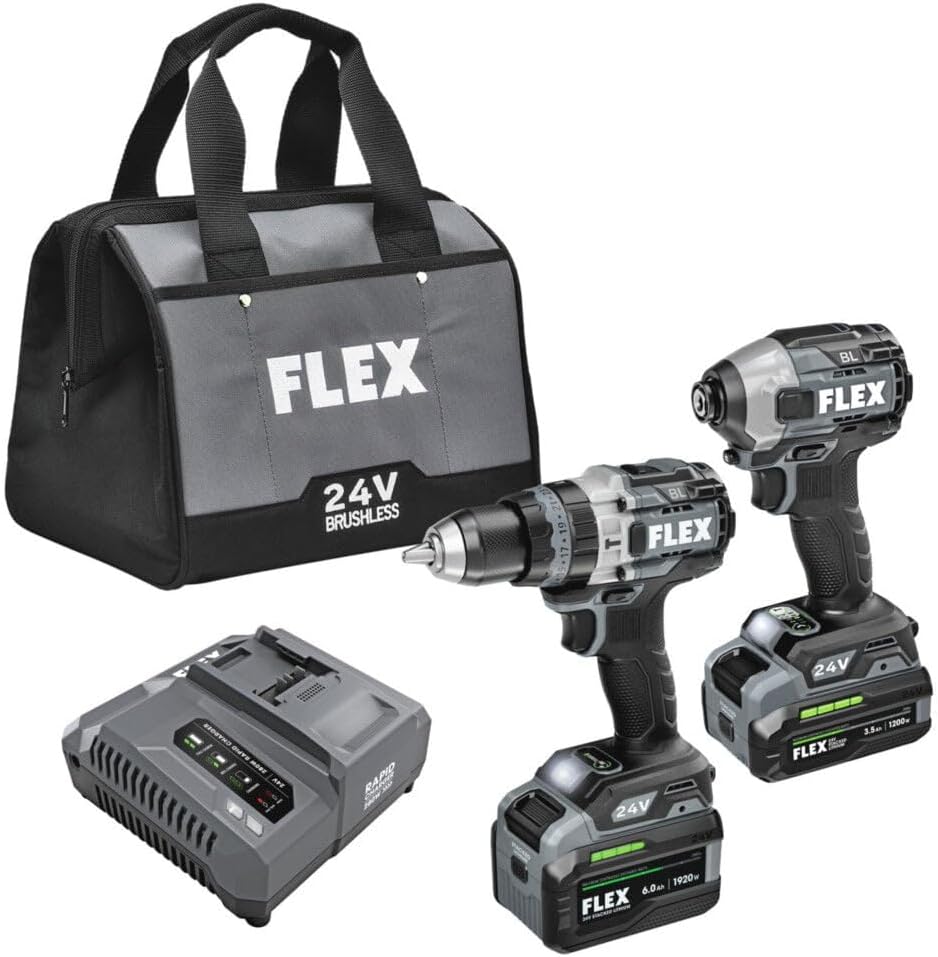 2 Tool Combo Kit,Hammer Drill w/Turbo & Eject Impact Drvr