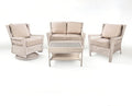 Park Meadow 4-Piece Patio Conversation Set, All-Weather Hand-Woven HDPE Rattan Furniture Set with Coffee Table for Garden Porch Lawn (Taupe Beige/Off-White)
