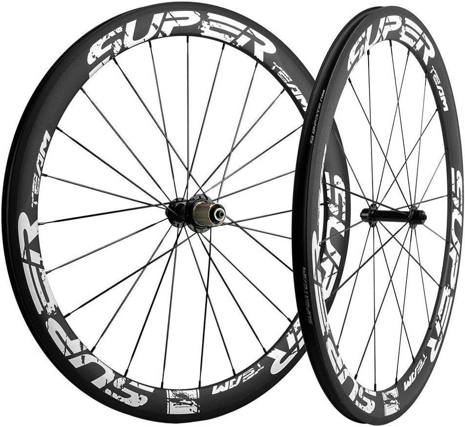 Superteam 50mm Clincher Wheelset 700c 23mm Width Cycling Racing Road Carbon Wheel Decal